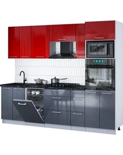 Кухонный гарнитур Интерлиния Мила Gloss 2.55-ПМ3