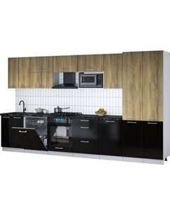 Кухонный гарнитур Интерлиния Мила Gloss 3.7-ПМ2