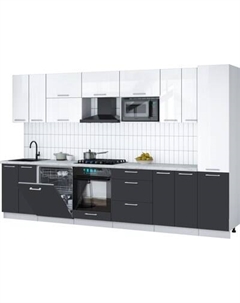 Кухонный гарнитур Интерлиния Мила Gloss 3.4-ПМ2