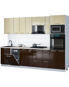 Кухонный гарнитур Интерлиния Мила Gloss 2.9-ПМ3