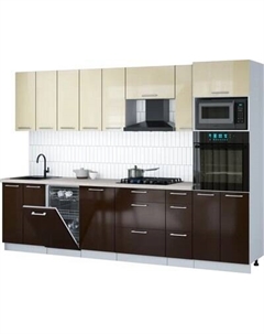 Кухонный гарнитур Интерлиния Мила Gloss 3.0-ПМ3