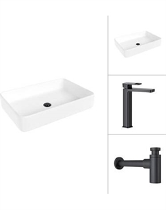 Умывальник со смесителем Lauter 21842 + Cascade 21СК0655BS с сифоном 21635B