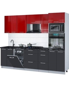 Кухонный гарнитур Интерлиния Мила Gloss 2.65-ПМ3