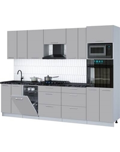 Кухонный гарнитур Интерлиния Мила Gloss 2.85-ПМ3