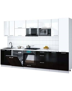 Кухонный гарнитур Интерлиния Мила Gloss 3.2-ПМ2