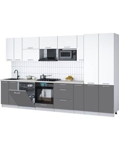 Кухонный гарнитур Интерлиния Мила Gloss 3.5-ПМ2