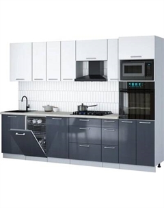 Кухонный гарнитур Интерлиния Мила Gloss 2.9-ПМ3