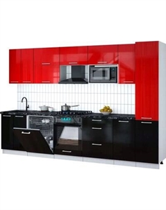 Кухонный гарнитур Интерлиния Мила Gloss 3.2-ПМ2