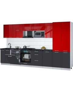 Кухонный гарнитур Интерлиния Мила Gloss 3.7-ПМ2