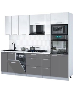 Кухонный гарнитур Интерлиния Мила Gloss 2.55-ПМ3