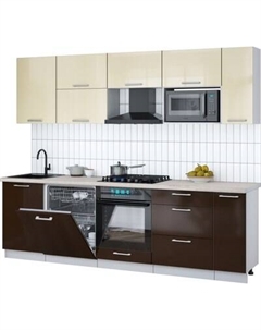 Кухонный гарнитур Интерлиния Мила Gloss 2.6-ПМ2