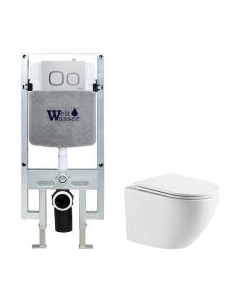Унитаз подвесной с инсталляцией WeltWasser Amberg 497 ST + Merzbach 043 GL-WT + Amberg RD-CR Weltwasser