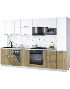 Кухонный гарнитур Интерлиния Мила Gloss 3.1-ПМ4