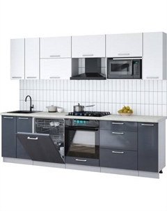 Кухонный гарнитур Интерлиния Мила Gloss 2.7-ПМ2