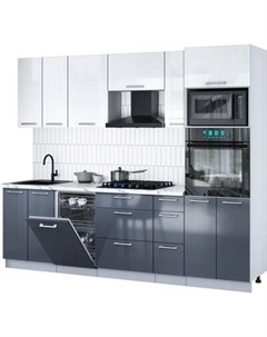 Кухонный гарнитур Интерлиния Мила Gloss 2.55-ПМ3