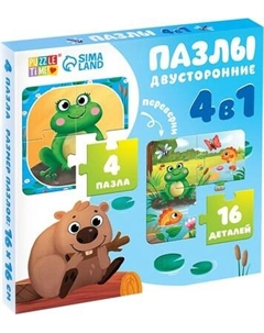 Развивающая игра Puzzle Time Лесные животные. 4 в 1 / 10790589 Puzzle time