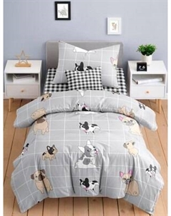 Комплект постельного белья Ночь нежна Догс 1.5сп 70x70 / 500453-1+570408-2