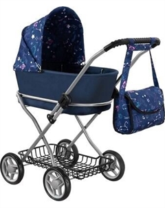 Коляска для куклы Pituso Starry sky / 9325B-Blue