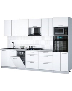 Кухонный гарнитур Интерлиния Мила Gloss 3.05-ПМ3