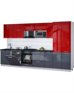 Кухонный гарнитур Интерлиния Мила Gloss 3.6-ПМ2