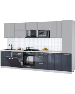 Кухонный гарнитур Интерлиния Мила Gloss 3.4-ПМ2