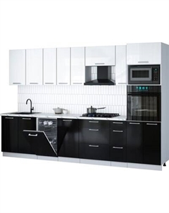 Кухонный гарнитур Интерлиния Мила Gloss 3.2-ПМ3