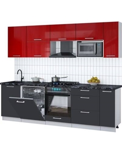 Кухонный гарнитур Интерлиния Мила Gloss 2.6-ПМ2