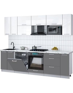 Кухонный гарнитур Интерлиния Мила Gloss 2.7-ПМ2