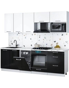 Кухонный гарнитур Интерлиния Мила Gloss 2.45-ПМ4