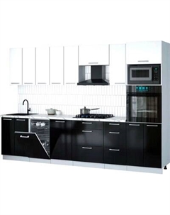 Кухонный гарнитур Интерлиния Мила Gloss 3.1-ПМ3
