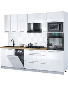 Кухонный гарнитур Интерлиния Мила Gloss 2.55-ПМ3