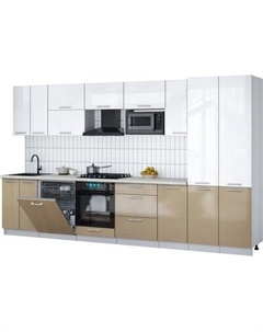 Кухонный гарнитур Интерлиния Мила Gloss 3.6-ПМ2