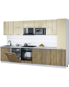 Кухонный гарнитур Интерлиния Мила Gloss 3.4-ПМ2