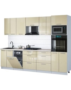 Кухонный гарнитур Интерлиния Мила Gloss 2.85-ПМ3