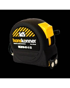 Рулетка 5 м. x 25 мм., 2 стопа, магнит HK2010-01-5-25 Hanskonner