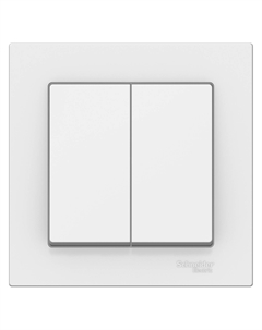 ATLASDESIGN бел. Выключатель 2-кл. (с рамкой) ATN000152 Schneider electric