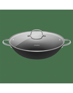 Сковорода-вок HOWARD MWP32LCL15 из облегченного чугуна со стеклянной крышкой, 32 см Maunfeld