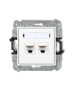 MINI бел. Розетка комп. 2*RJ45 (без рамки) MGK-6 Karlik