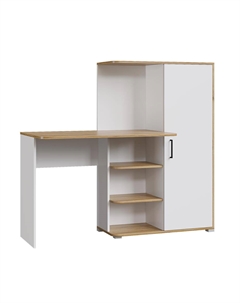 Письменный стол Лайт 1420 (белый/крафт золотой) Горизонт мебель