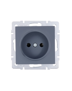 Vesna графит Розетка 1-гн. б/з (без рамки) 742-3488-121B Lezard