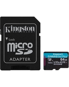 Карта памяти Canvas Go! Plus microSDXC 64GB (с адаптером) Kingston