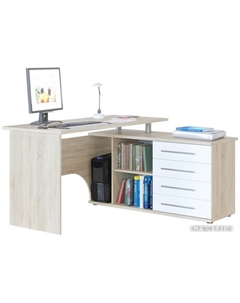 Компьютерный стол КСТ-109 правый (дуб сонома/белый) Сокол