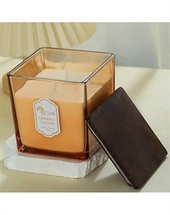 Ароматическая свеча Cherry Coffee с деревянной крышкой Янтарь 810 Arya home collection