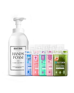 Жидкое мыло-пенка для рук и тела 5 ароматов, набор концентратов +емкость в ПОДАРОК 5000 Dutybox