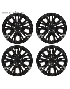 Колпаки колесные R=15 «ЛИОН», черный глянец карбон, набор 4 шт. Torso