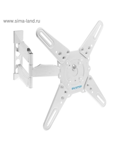 Кронштейн Kromax ATLANTIS-40, для ТВ, наклонно-поворотный, 22-65", 60-523 мм от стены, белый