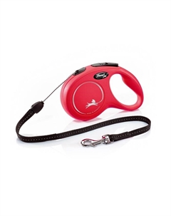 Рулетка New Classic S (до 12 кг) 5 м трос, красная Flexi
