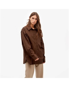 Рубашка женская : Casual Collection, шоколадная, размер 48 Minaku