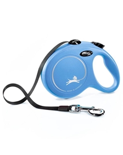 Поводок-рулетка New Classic L. Лента 5 м для собак до 50 кг Синий Flexi