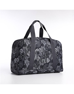 Сумка дорожная на молнии, наружный карман, цвет серый Lucky mark